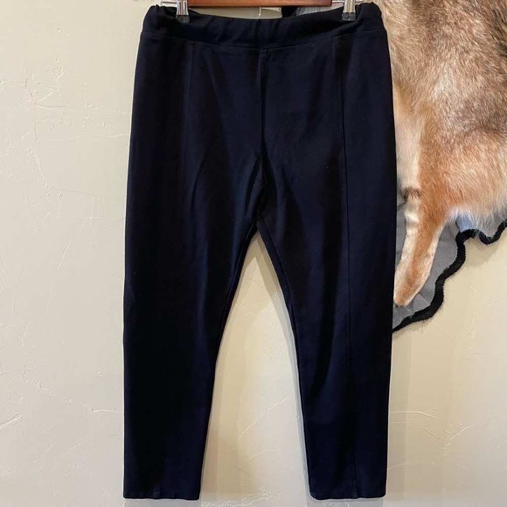 Cheryl Nash Windridge Black Stretch Pants Legging Medium Mature Office‎ Minimal